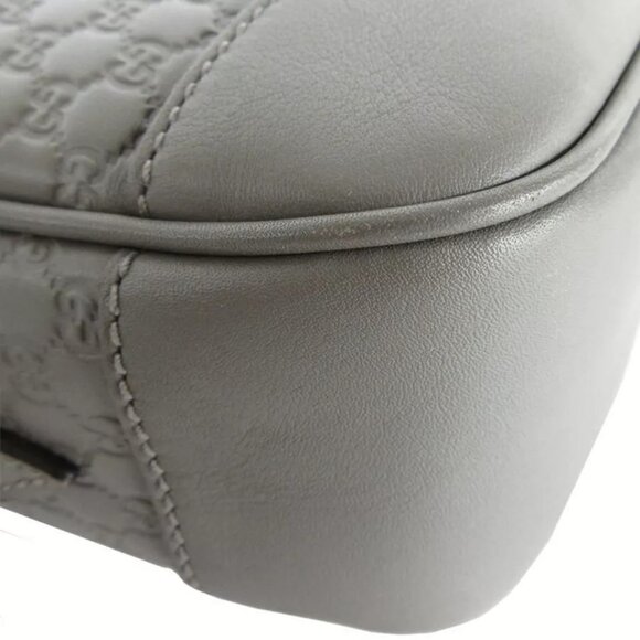 Auth GUCCI Micro Guccissima Crossbody Shoulder Bag gray leather - Picture 8 of 12